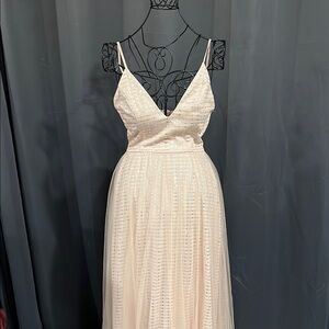 Cream Sequin Embellished Wrap Sundress